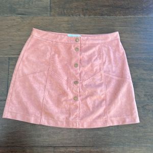 She & Sky faux suede mini shirt